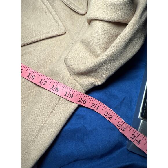 J Crew tan double breasted wool pea coat womens medium preppy classic luxury - Picture 6 of 7